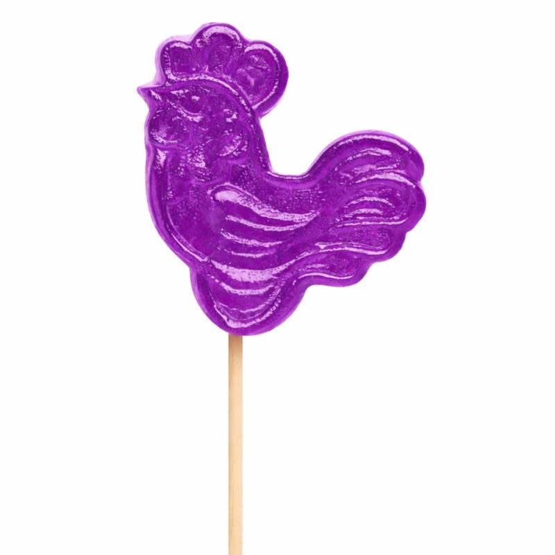 Γλειφιτζούρια Anna Lollipops - Κοκοράκι Καραμέλα Μωβ 23gr. (50τμχ.)