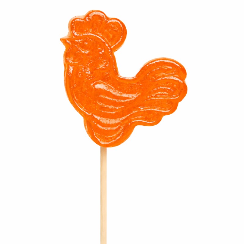 Γλειφιτζούρια Anna Lollipops - Κοκοράκι Πορτοκαλί 23gr. (50τμχ.)