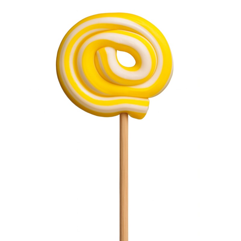 Γλειφιτζούρια Anna Lollipops - Σπιράλ Κίτρινο Ριγέ Βανίλια 27gr. (40τμχ.)