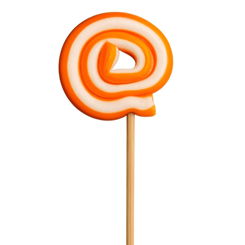 Γλειφιτζούρια Anna Lollipops - Σπιράλ Πορτοκαλί Ριγέ Βανίλια 27gr. (40τμχ.)