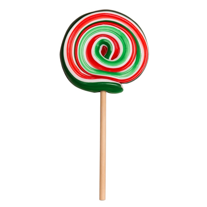 Γλειφιτζούρια Anna Lollipops - Σπιράλ Πράσινο Κόκκινο Ριγέ Βανίλια 27gr. (40τμχ.)