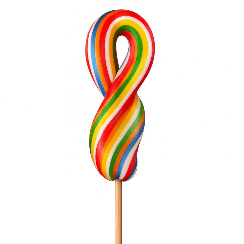 Γλειφιτζούρια Anna Lollipops - Κοτσίδα Πολύχρωμη Βανίλια 30gr. (40τμχ.)