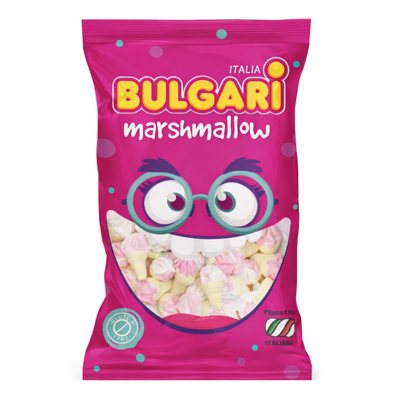 Marshmallow Ζαχαρωτά Bulgari - Παγωτίνια - Ροζ (0.9kg.) ≈95τμχ.