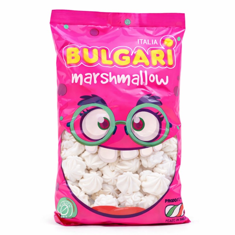 Marshmallow Ζαχαρωτά Bulgari - Μπεζές - Λευκό (0.9kg.) ≈95τμχ.