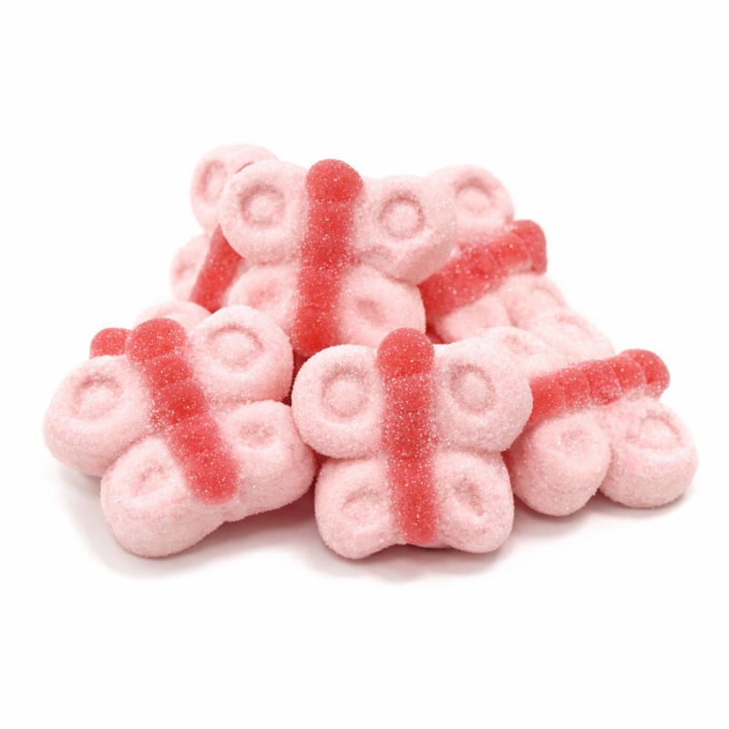 Marshmallow Ζαχαρωτά Bulgari - Πεταλούδες - Ροζ (0.9kg.) ≈95τμχ.