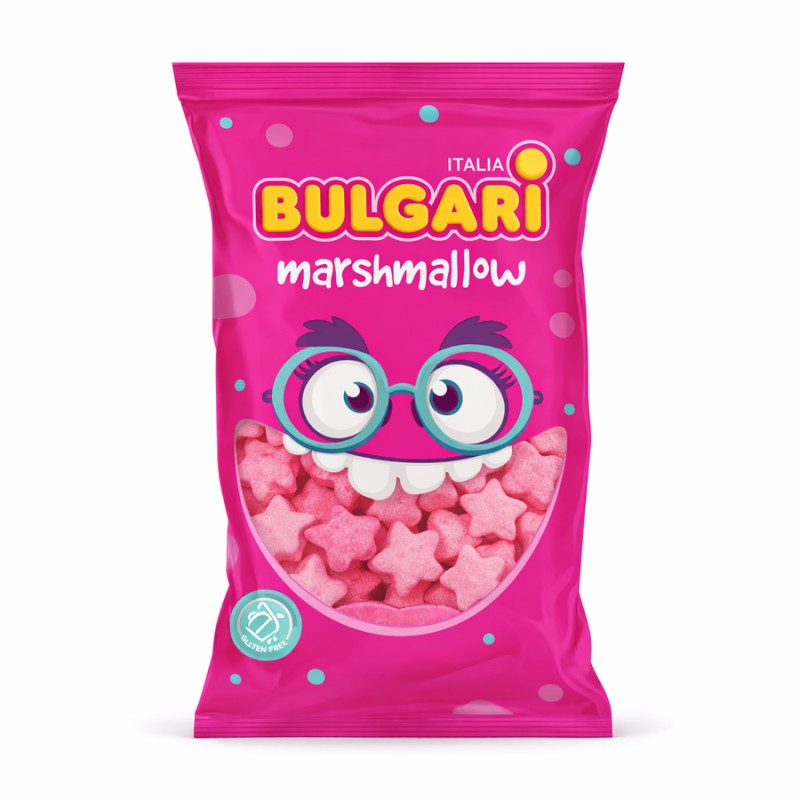 Marshmallow Ζαχαρωτά Bulgari - Αστεράκια - Ροζ (0.9kg.) ≈100τμχ.