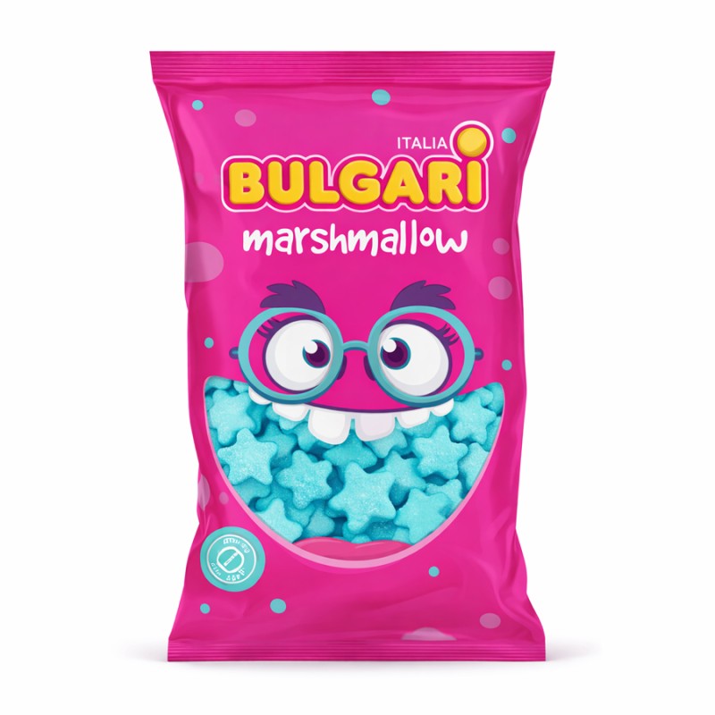 Marshmallow Ζαχαρωτά Bulgari - Αστεράκια - Γαλάζια (0.9kg.) ≈100τμχ.