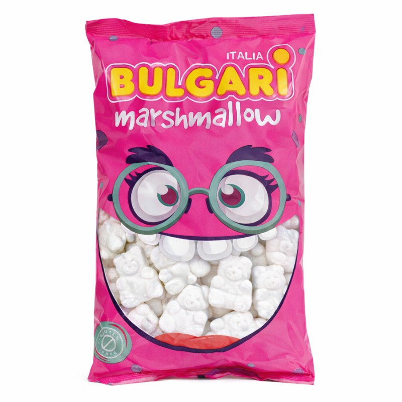 Marshmallow Ζαχαρωτά Bulgari - Αρκουδάκια - Λευκό (0.9kg.) ≈95τμχ.
