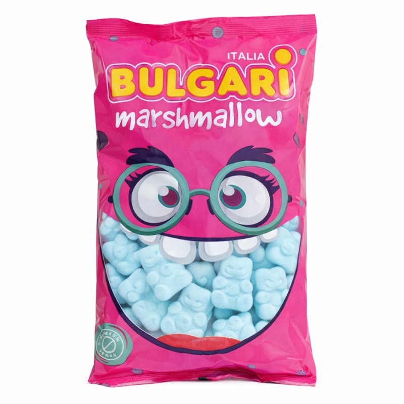Marshmallow Ζαχαρωτά Bulgari - Αρκουδάκια - Γαλάζιο (0.9kg.) ≈95τμχ.