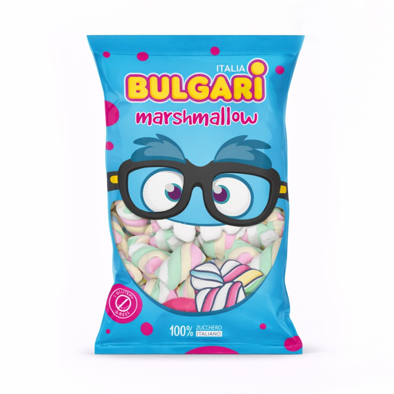 Marshmallow Ζαχαρωτά Bulgari - Πλεξίδες - Πολύχρωμες (1kg.) ≈250τμχ.