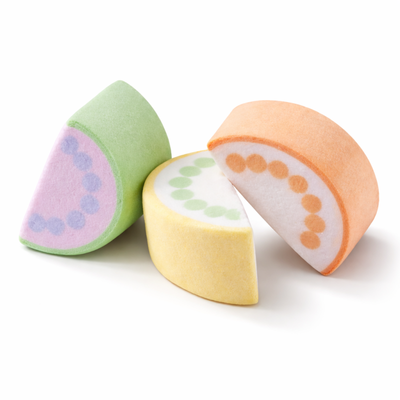 Marshmallow Ζαχαρωτά Bulgari - Φέτες Φρούτων - Πολύχρωμες (1kg.) ≈200τμχ.