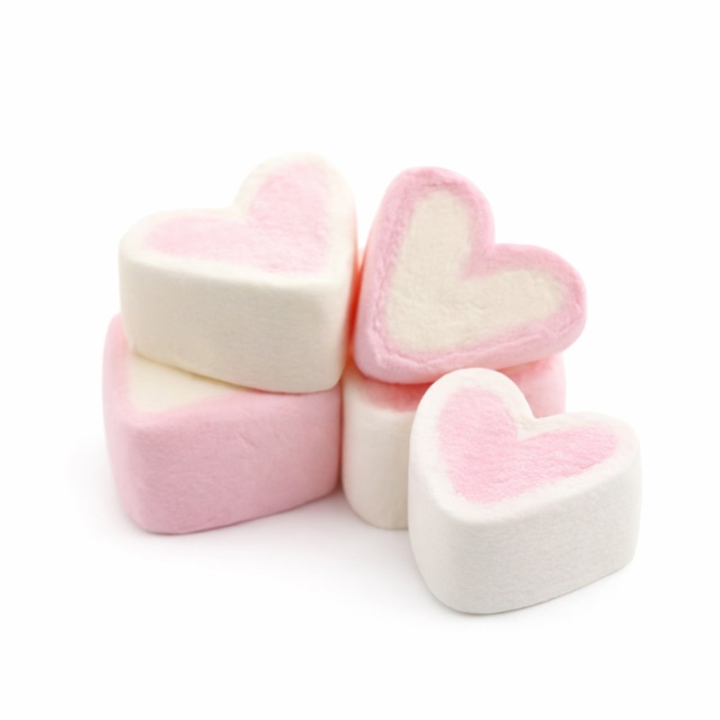 Marshmallow Ζαχαρωτά Fini - Καρδιές Ροζ-Λευκή (1kg.) ≈165τμχ.