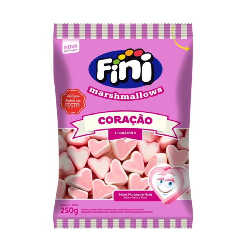 Marshmallow Ζαχαρωτά Fini - Καρδιές Ροζ-Λευκή (1kg.) ≈165τμχ.