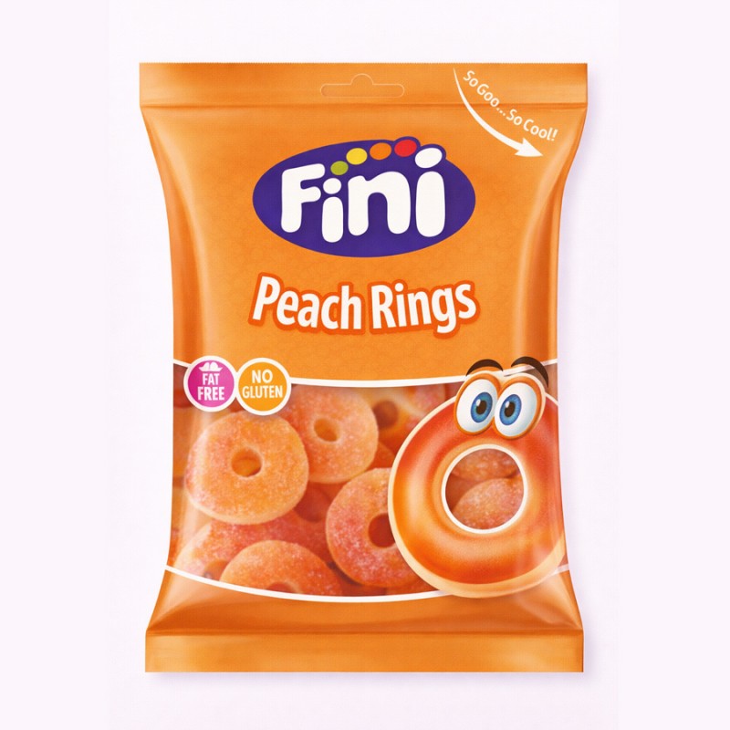 Ζελεδάκια Fini Peach Rings 90gr. (12τμχ.)