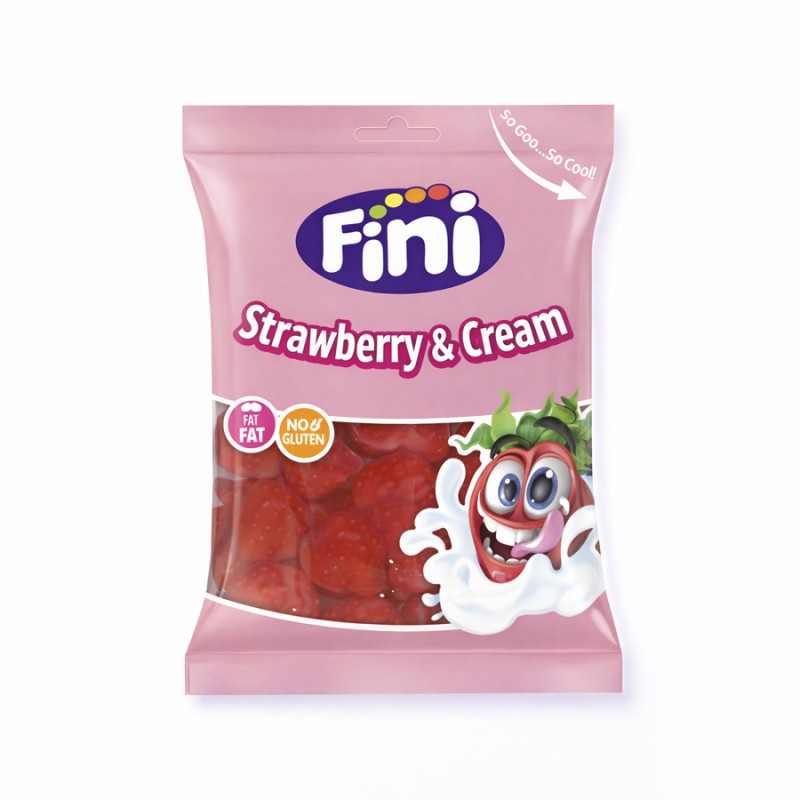 Ζελεδάκια Fini Marshmalows Strawberry & Cream 90gr. (12τμχ.)