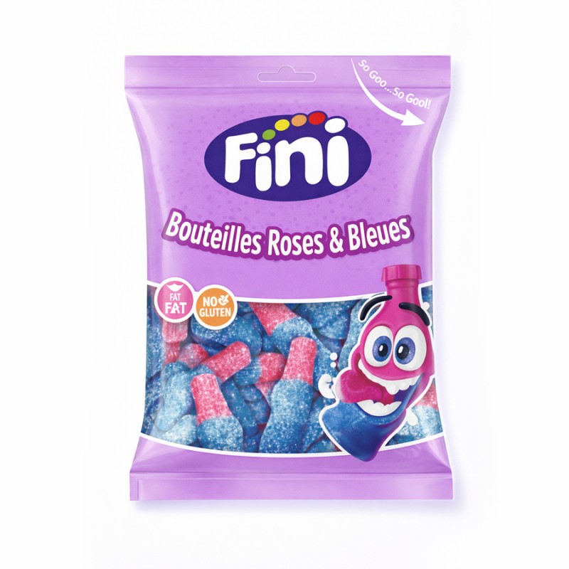 Ζελεδάκια Fini Bouteilles Roses & Bleus (Sour) 90gr. (12τμχ.)