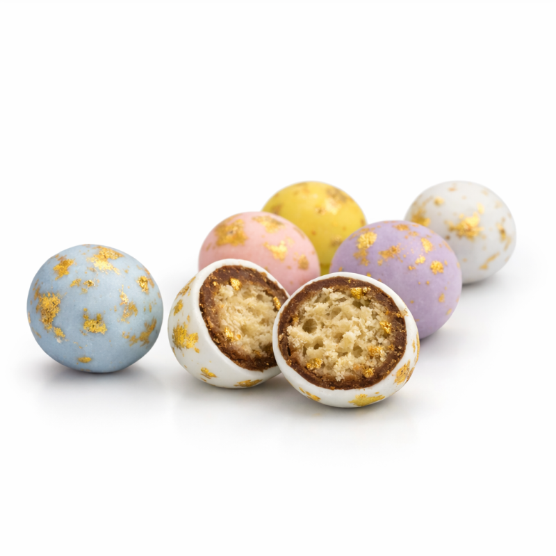 Κουφέτα Καραμάνη - Crispy Choco Balls Πολύχρωμο Gold Splash (0,7kg.) ≈220τμχ.