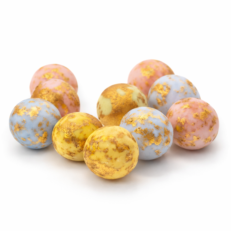 Κουφέτα Καραμάνη - Crispy Choco Balls Πολύχρωμο Gold Splash (0,7kg.) ≈220τμχ.