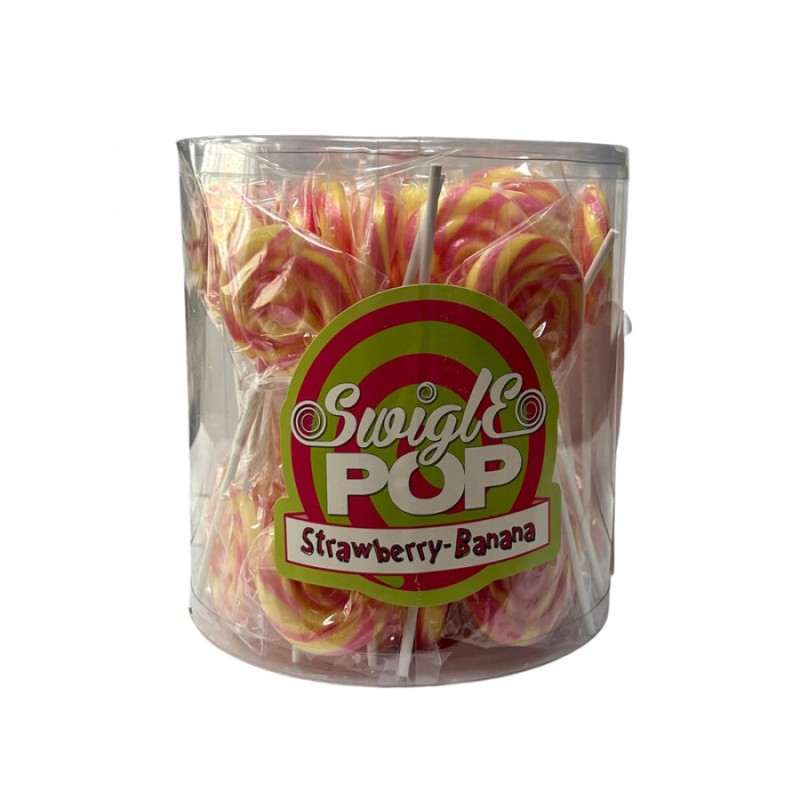 Γλειφιτζούρια Καραμάνη - Swingle Pops Φράουλα - Μπανάνα 12gr. (50τμχ.)