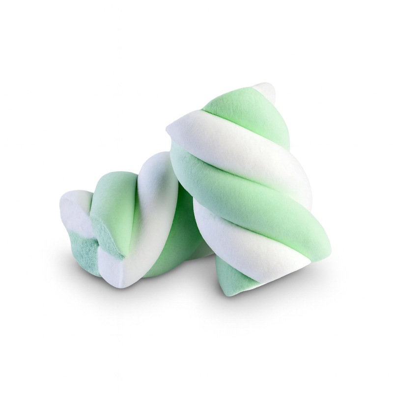 Marshmallow Ζαχαρωτά Καραμάνης - Twist Λευκό - Βεραμάν Βανίλια (1kg.) ≈245τμχ.