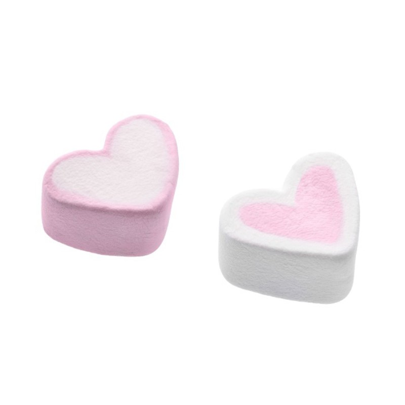 Marshmallow Ζαχαρωτά Καραμάνης - Καρδιές Λευκό - Ροζ Βανίλια (1kg.) ≈165τμχ.