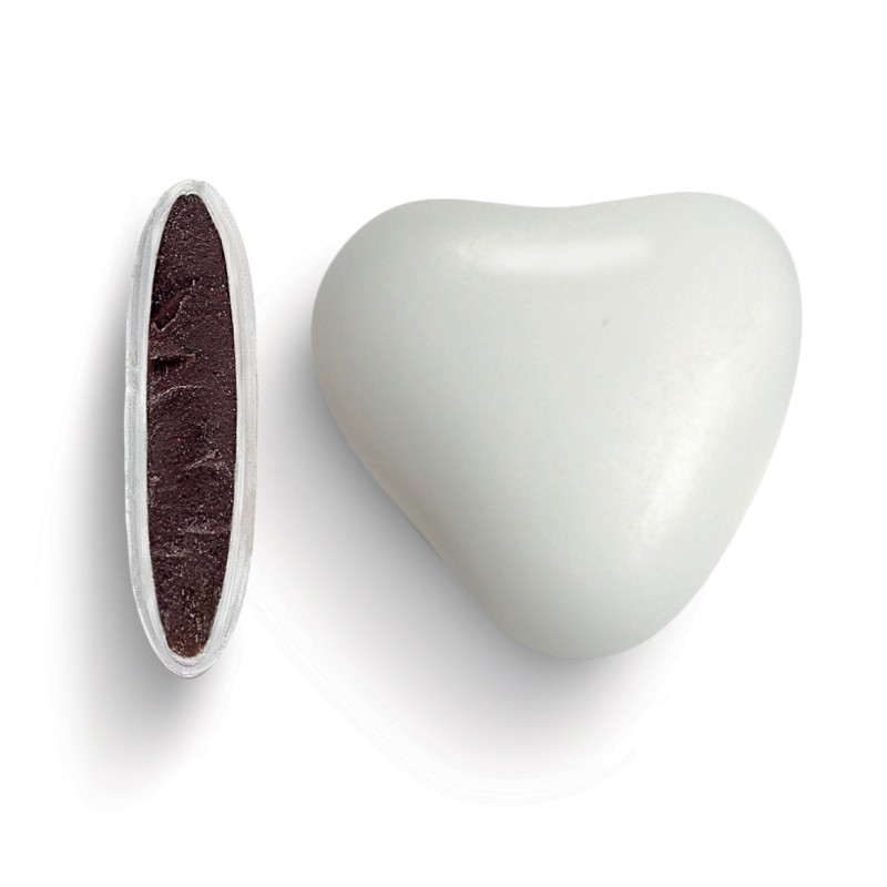 Κουφέτα Χατζηγιαννάκη - Καρδιά Σοκολάτας Μεσαία Λευκή (1kg.) ≈535τμχ.	