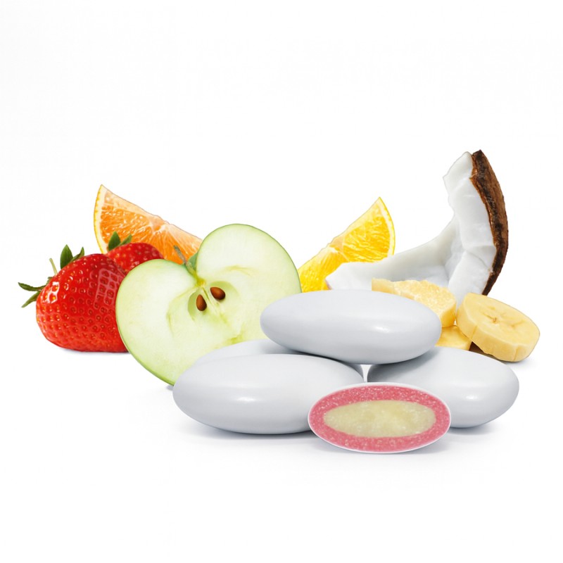 Κουφέτα Maxtris - Διπλή Σοκολάτα - Two Milk Mix Φρούτων Λευκό (1kg.) ≈200τμχ.