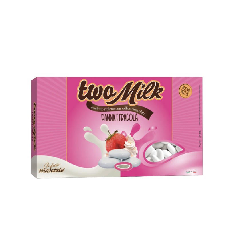Κουφέτα Maxtris - Διπλή Σοκολάτα - Two Milk Φράουλα Σαντιγύ (1kg.) ≈200τμχ.