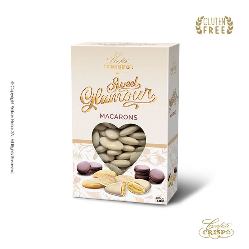 Κουφέτα Crispo - Αμυγδάλου Sweet Glamour Macarons Ιβουάρ (0,4kg.) ≈150τμχ.