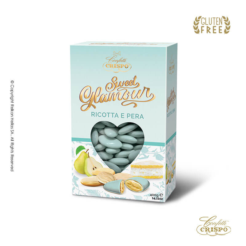 Κουφέτα Crispo - Αμυγδάλου Sweet Glamour Ricotta e Pera Μέντα (0,4kg.) ≈150τμχ.