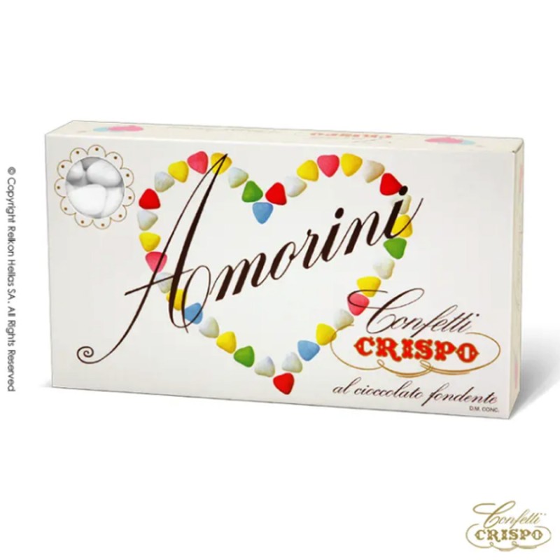 Κουφέτα Crispo - Choco Σοκολάτα Υγείας Καρδιά Λευκή (1kg.) ≈260τμχ.