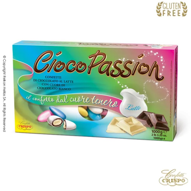 Κουφέτα Crispo - Διπλή Σοκολάτα - Cioco Passion Πολύχρωμο Rainbow (1kg.) ≈200τμχ.