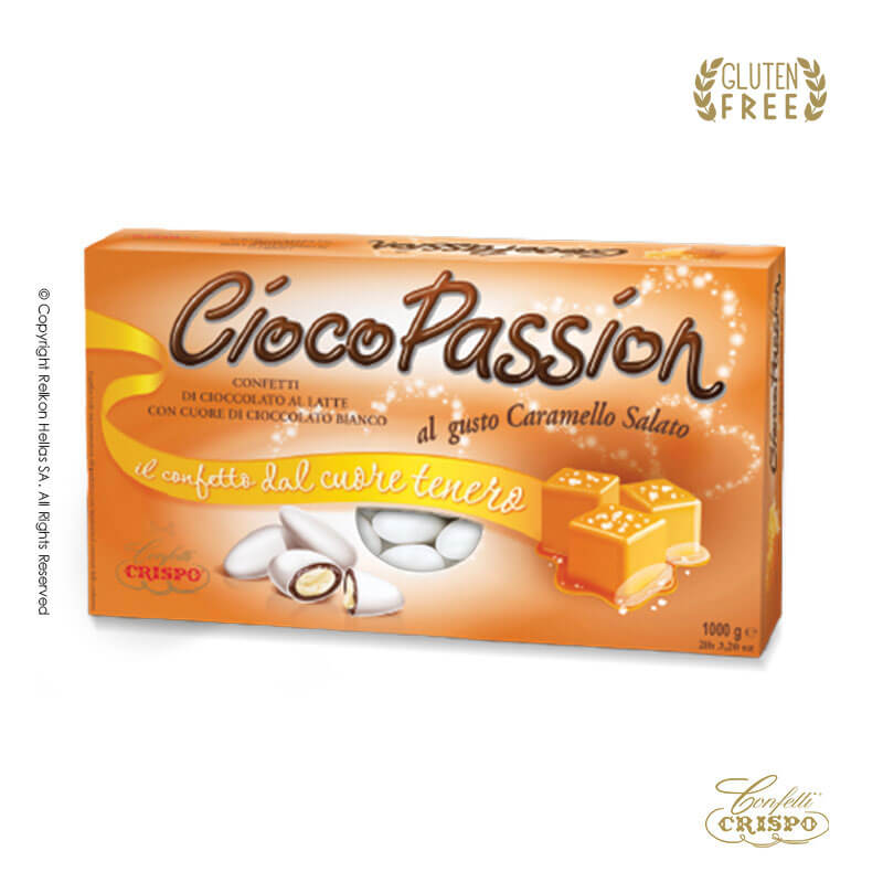 Κουφέτα Crispo - Διπλή Σοκολάτα - Cioco Passion Αλατισμένη Καραμέλα Λευκό (1kg.) ≈200τμχ.