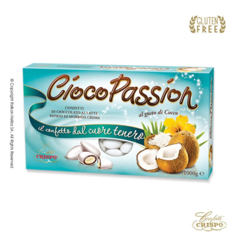 Κουφέτα Crispo - Διπλή Σοκολάτα - Cioco Passion Καρύδα Λευκό (1kg.) ≈200τμχ.