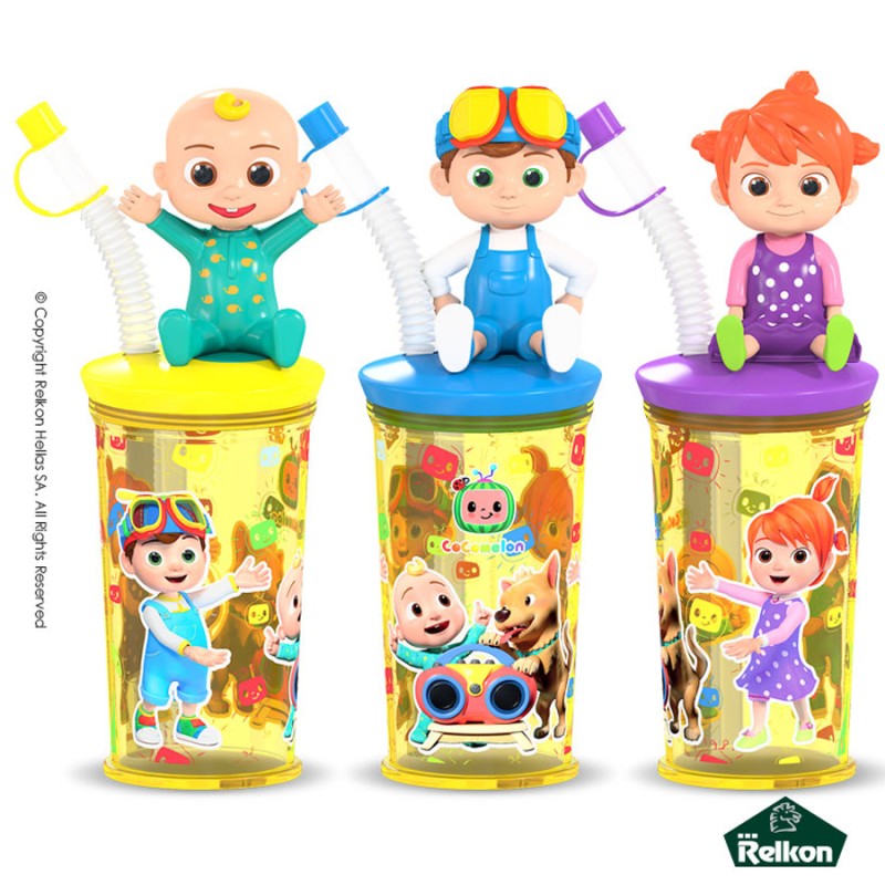 Cocomelon Drink And Go Ποτήρι Με Καλαμάκι Και 10gr. Candies (12τμχ.)