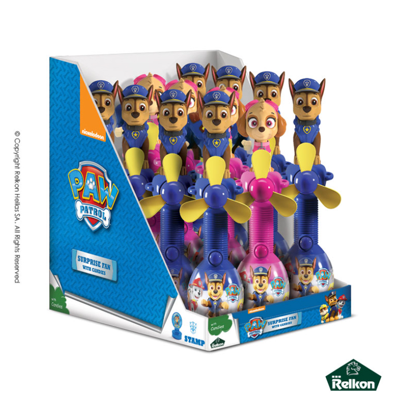 Paw Patrol Surprise Fan Ανεμιστηράκι Με 10gr. Candies (12τμχ.)