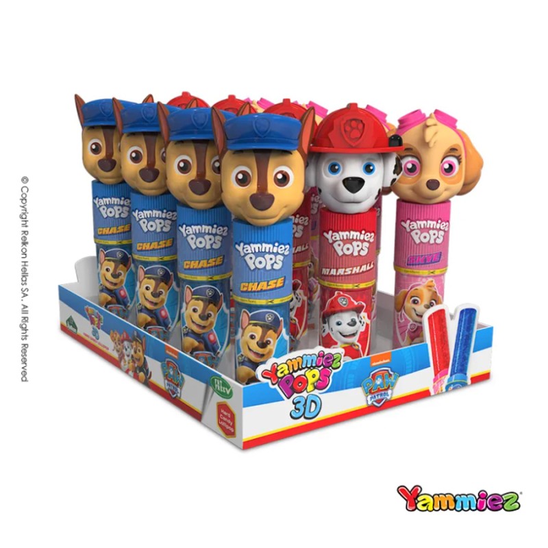 Paw Patrol 3D Yammiez Γλειφιτζούρι Pop 15gr. (12τμχ.)