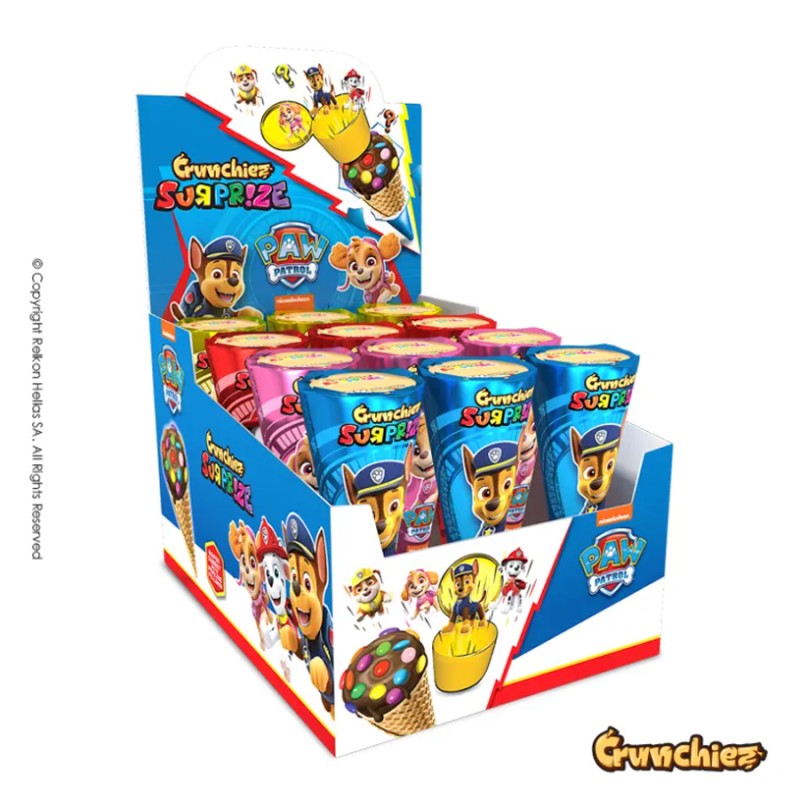 Χωνάκια  Crunchiez Paw Patrol Surprise 25gr. (12τμχ.)
