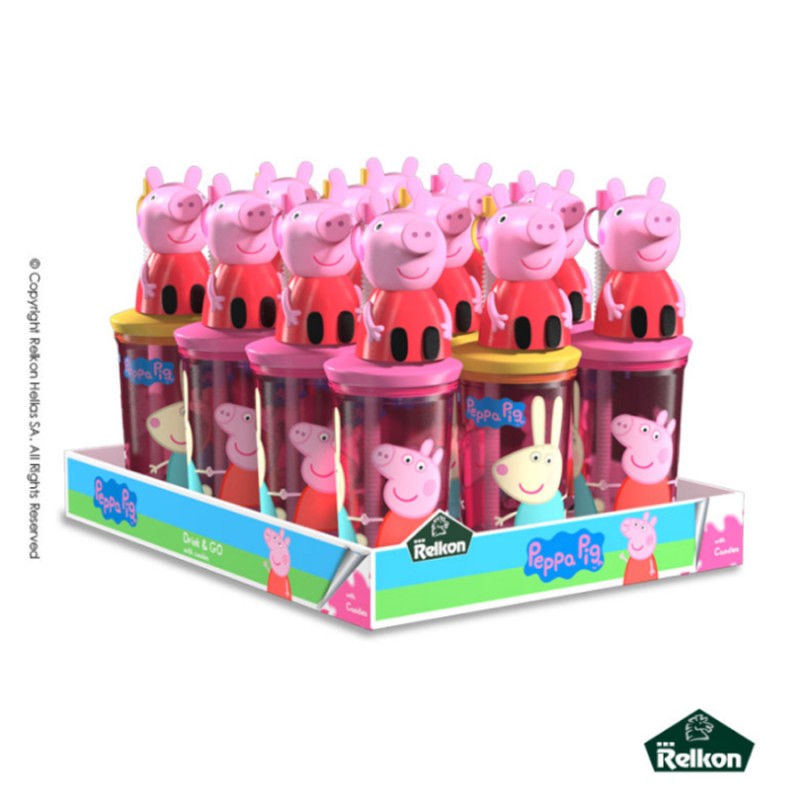 Peppa Pig Drink And Go Ποτήρι Με Καλαμάκι Και 10gr. Candies (12τμχ.)