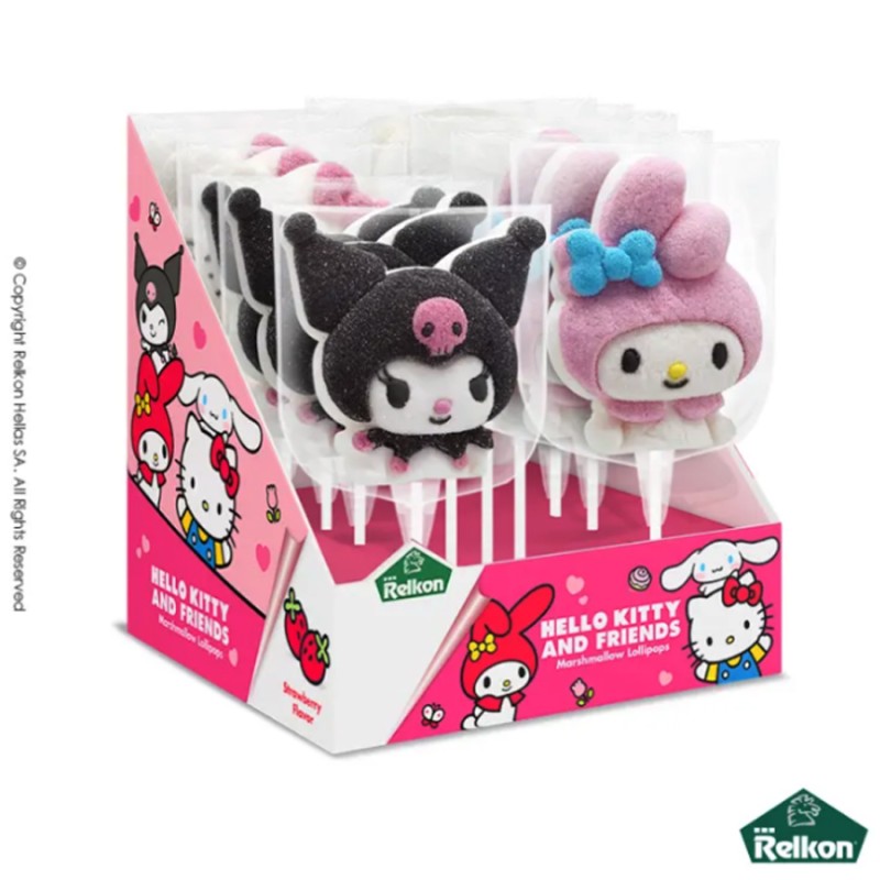 Γλειφιτζούρια Marshmallows Relkon - Hello Kitty & Friends 45gr. (12τμχ.)