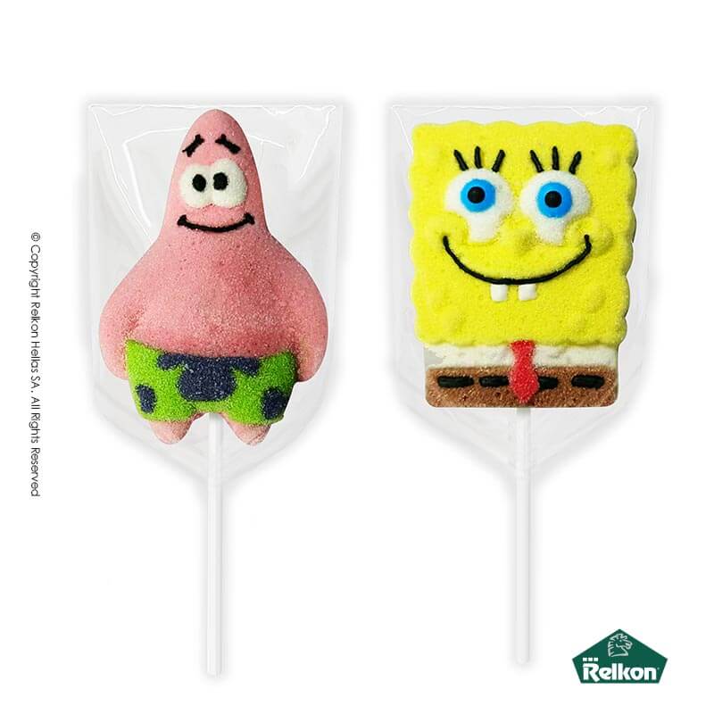 Γλειφιτζούρια Marshmallows Relkon - Μπομπ Σφουγγαράκης 45gr. (12τμχ.)