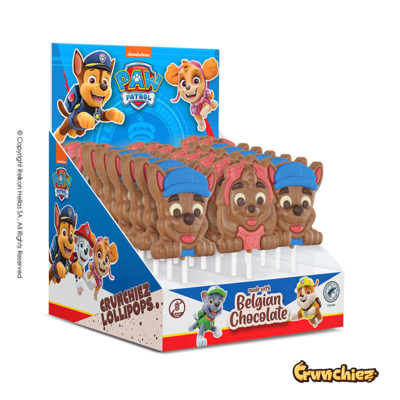Γλειφιτζούρια Σοκολατένια Crunchiez - Paw Patrol 30gr. (24τμχ.)