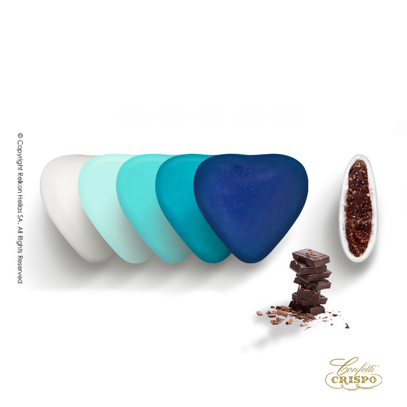Κουφέτα Crispo - Καρδιά Σοκολάτας Selection Amorini Μπλε (0,5kg.) ≈500τμχ.