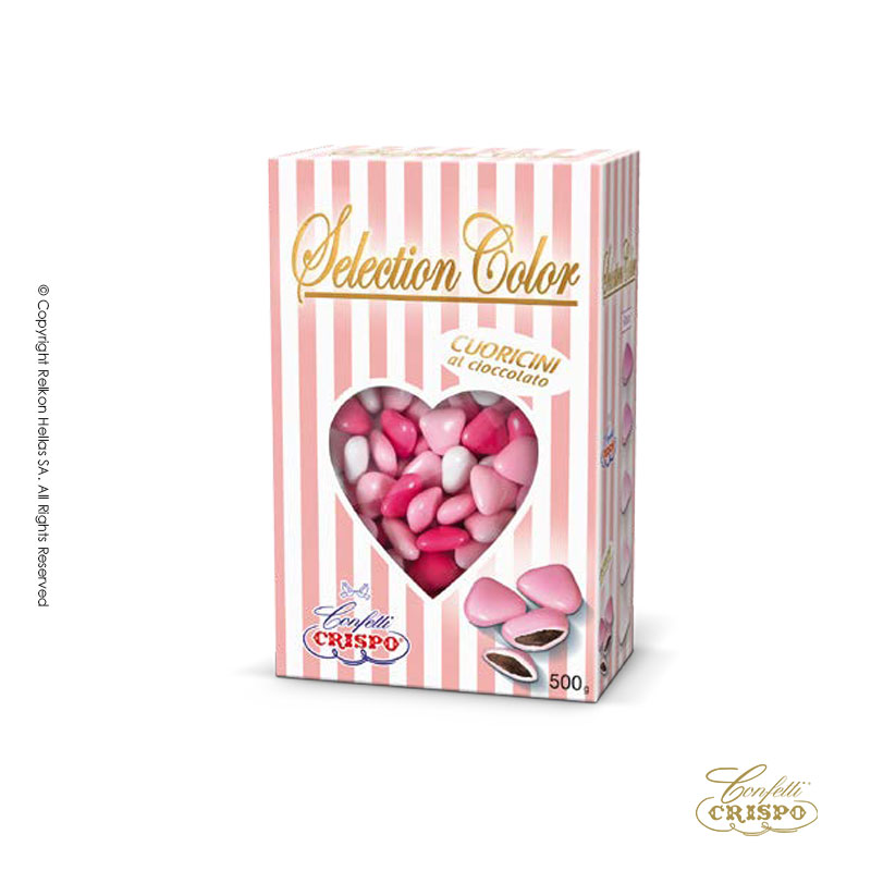 Κουφέτα Crispo - Καρδιά Σοκολάτας Selection Amorini Ροζ (0,5kg.) ≈500τμχ.
