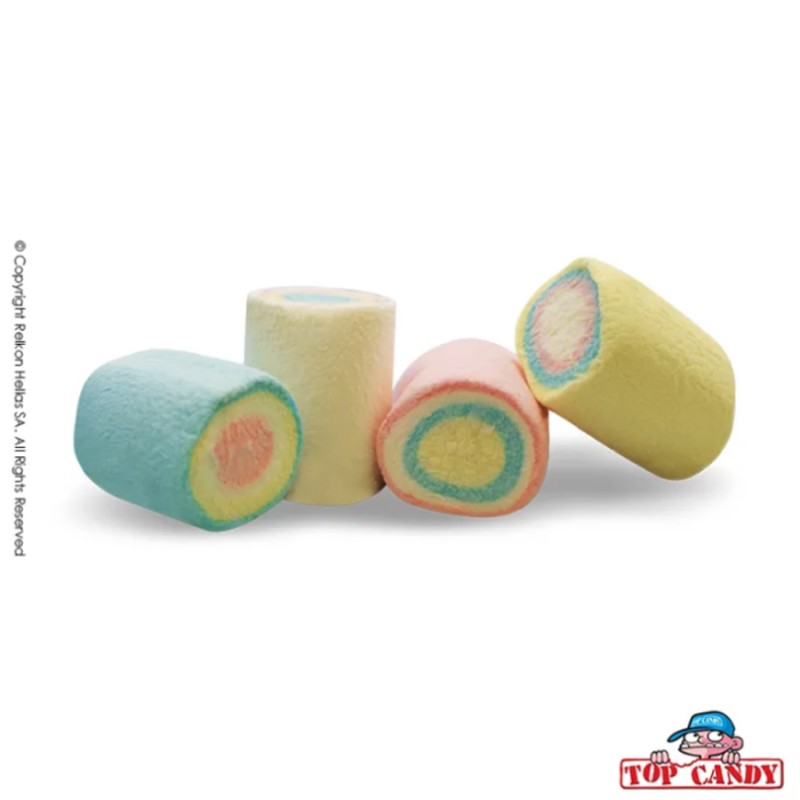 Marshmallow Ζαχαρωτά Top Candy - Κύλινδρος Πολύχρωμα Βανίλια (1kg.) ≈135τμχ.