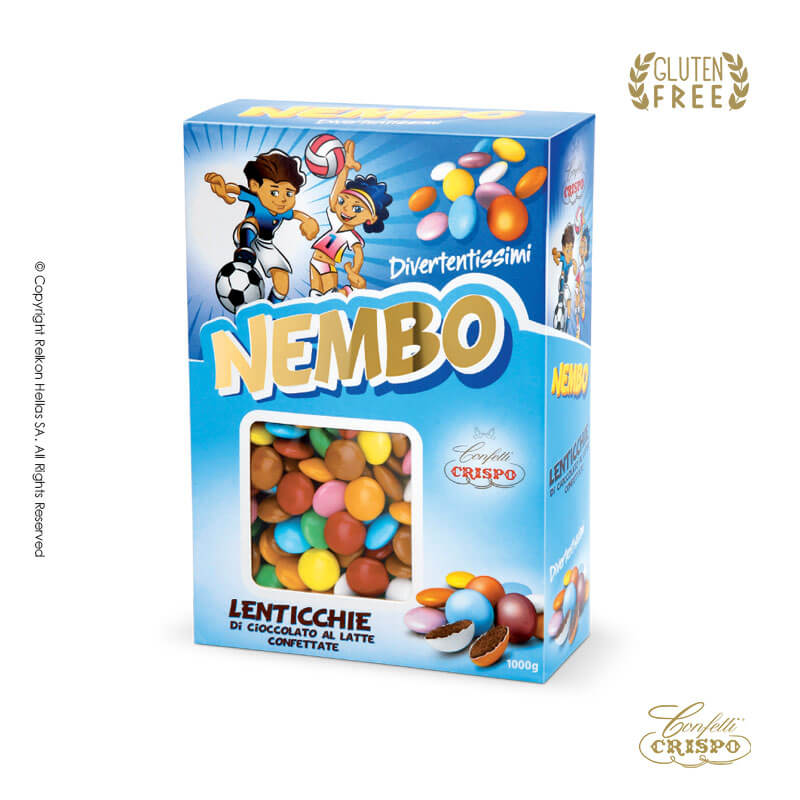 Κουφέτα Crispo - Maxi Nembo Choco Lentils (1kg.) ≈900τμχ.