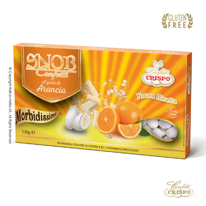 Κουφέτα Crispo - Snob Πορτοκάλι Λευκό (0,5kg.) ≈115τμχ.