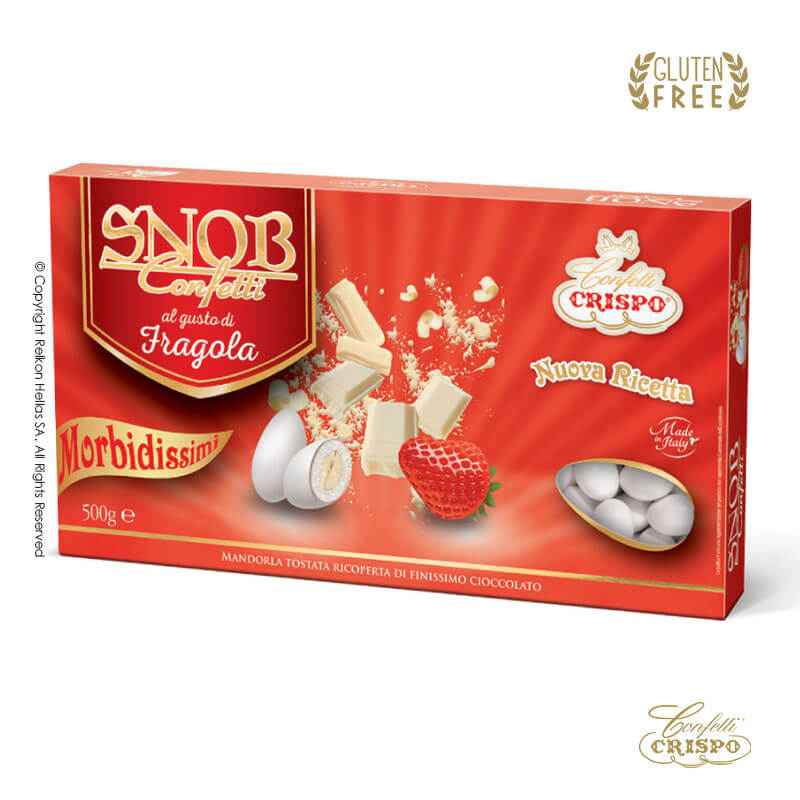 Κουφέτα Crispo - Snob Φράουλα Λευκό (0,5kg.) ≈115τμχ.