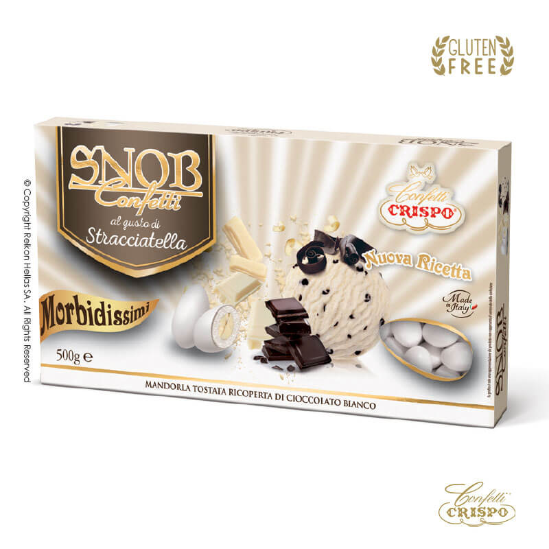 Κουφέτα Crispo - Snob Straciatella Λευκό (0,5kg.) ≈115τμχ.