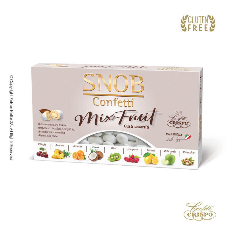 Κουφέτα Crispo - Snob Fruit Mix Γεύσεων Λευκό (1kg.) ≈180τμχ.